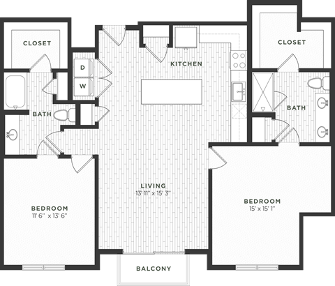 Two Bedroom Floorplan